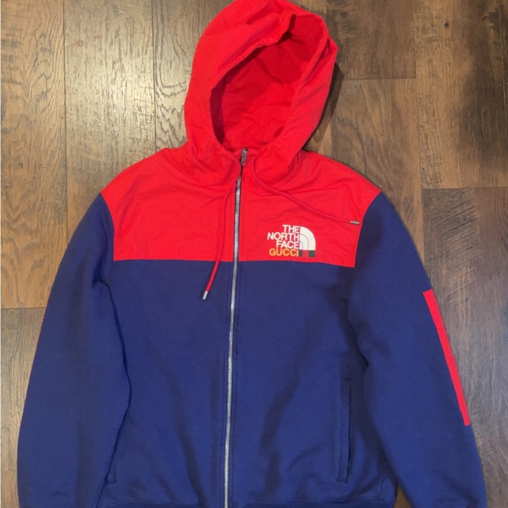 Gucci x The North Face Men's Red and Blue Sweater